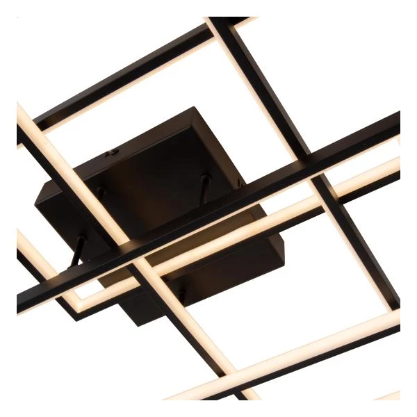 Lucide LOKERO - Plafonnière - LED Dimb. - CCT - 1x60W 2700K/4000K - Zwart - detail 2